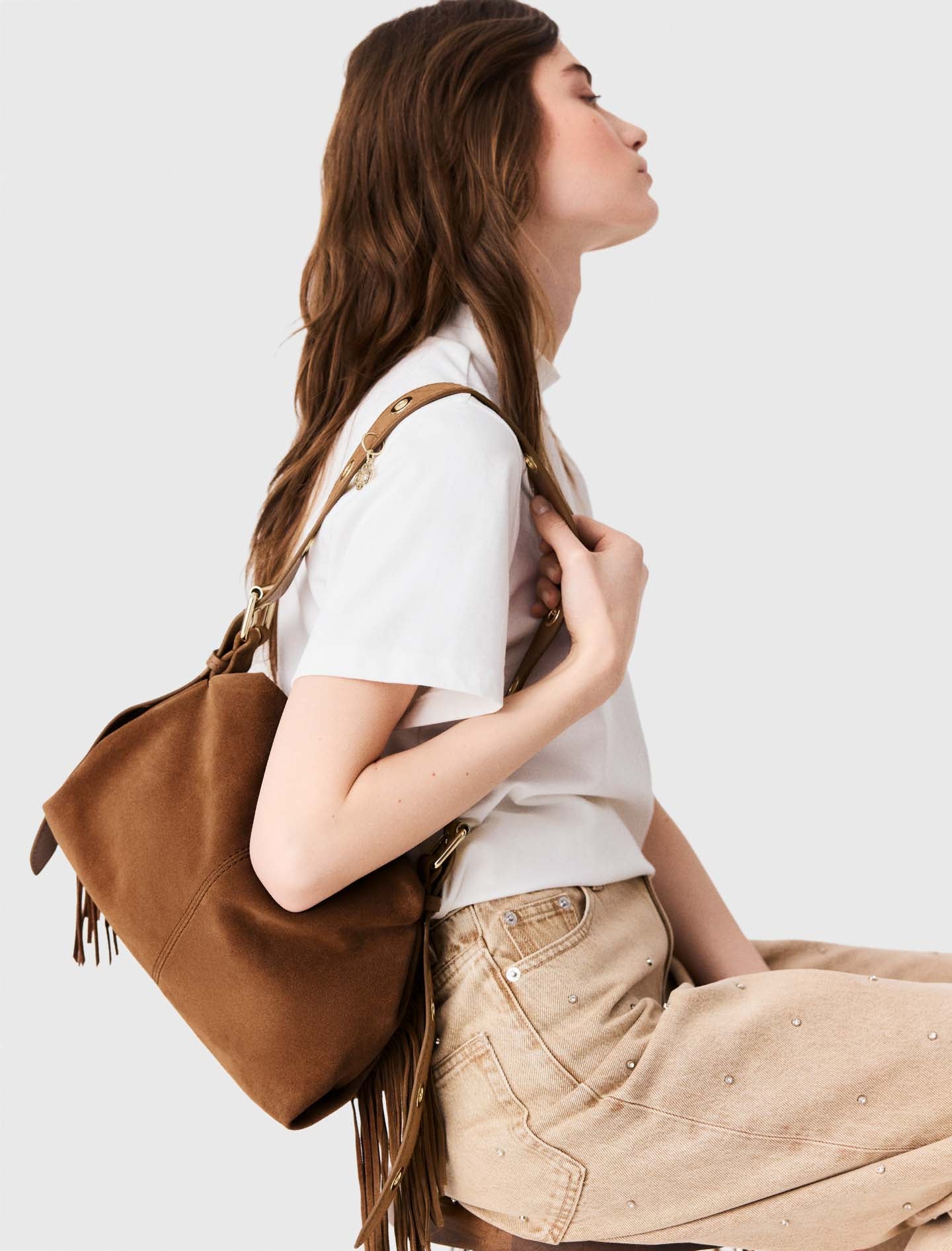 Bolso Miss M de gamuza