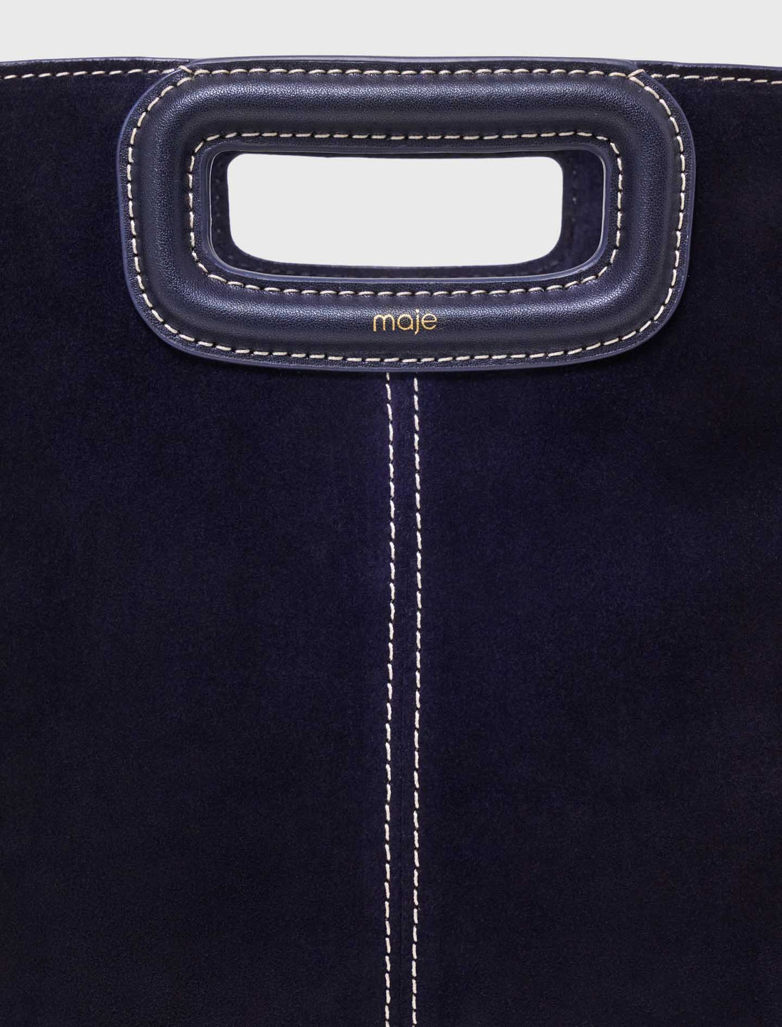 Bolso M de ante pespunteado