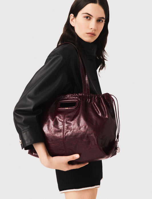 Bolso M Tote de cuero craquelado