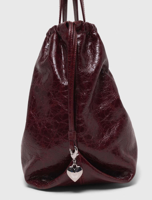 Bolso M Tote de cuero craquelado