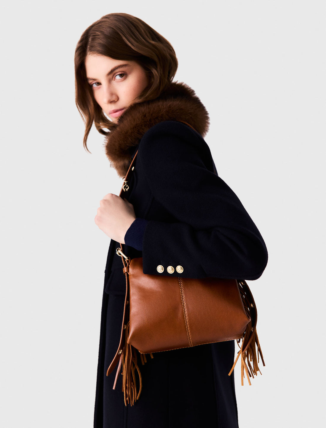 Bolso Miss M mini de cuero liso