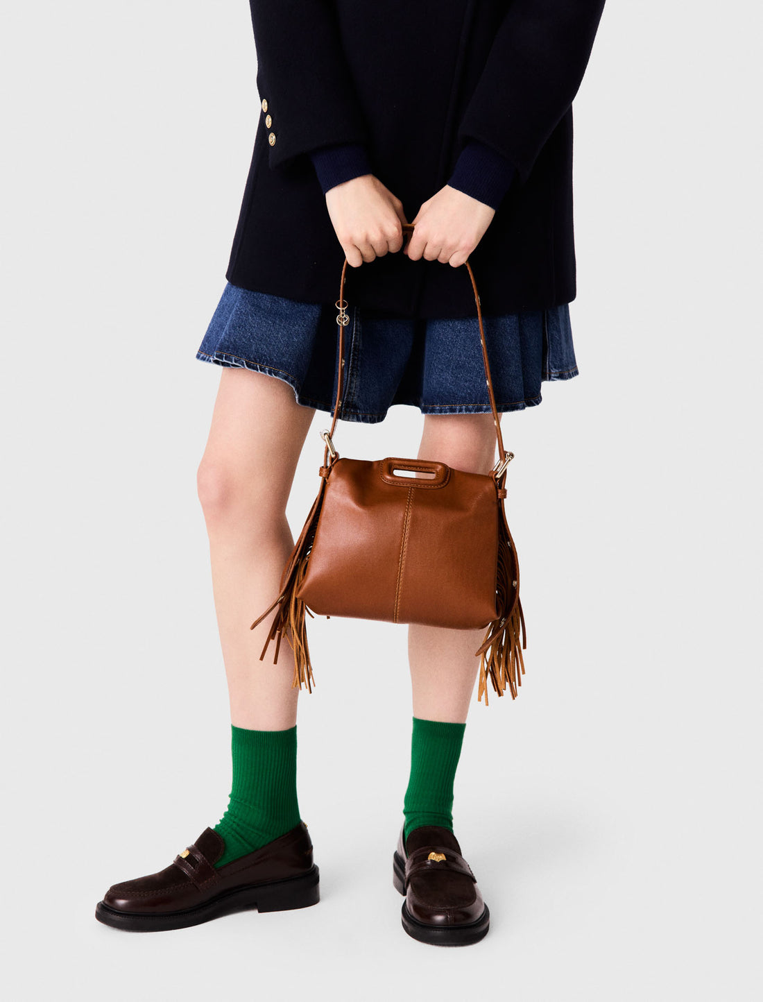 Bolso Miss M mini de cuero liso