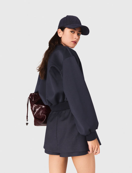 Bomber con cremallera de lana mixta