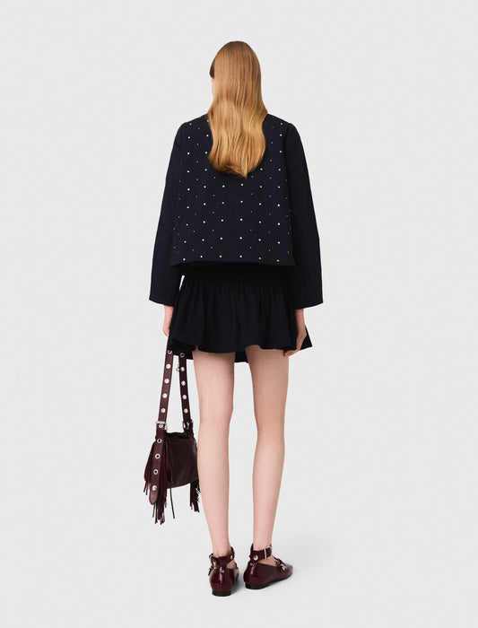 Chaqueta corta cuello terciopelo