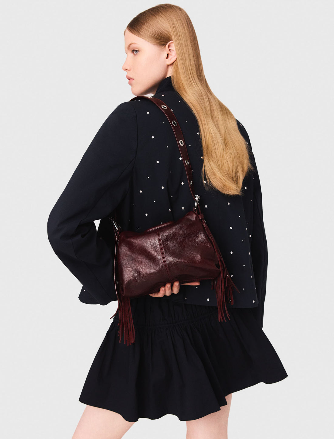 Chaqueta corta cuello terciopelo