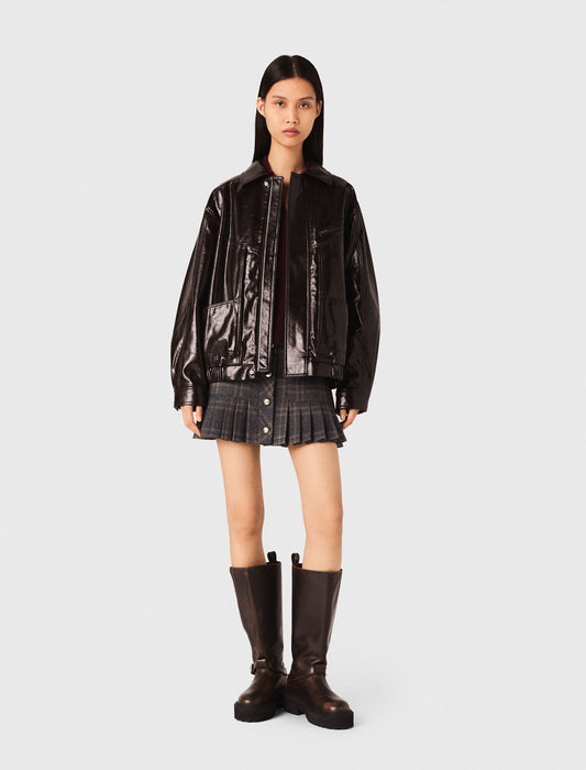 Chaqueta de polipiel craquelada