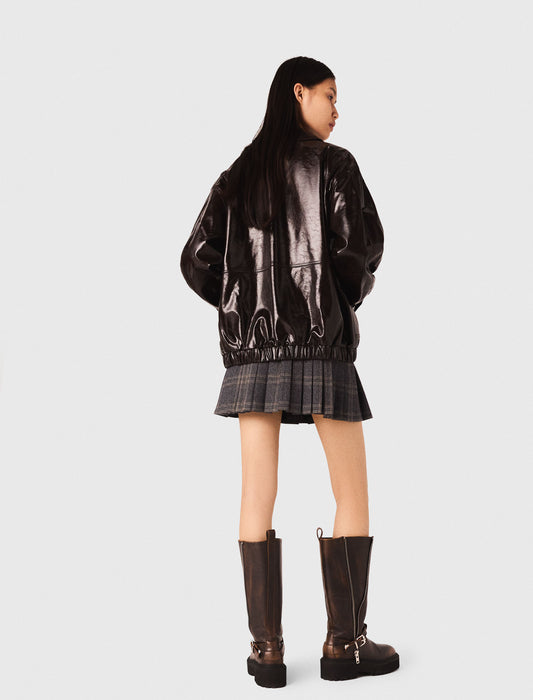 Chaqueta de polipiel craquelada