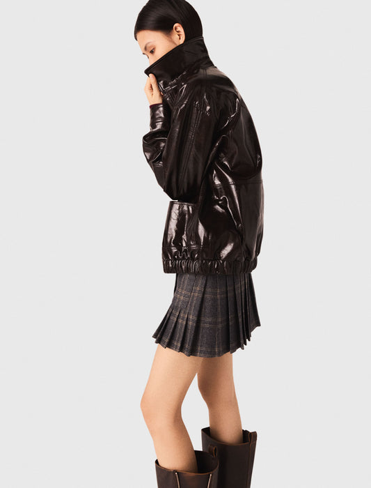 Chaqueta de polipiel craquelada