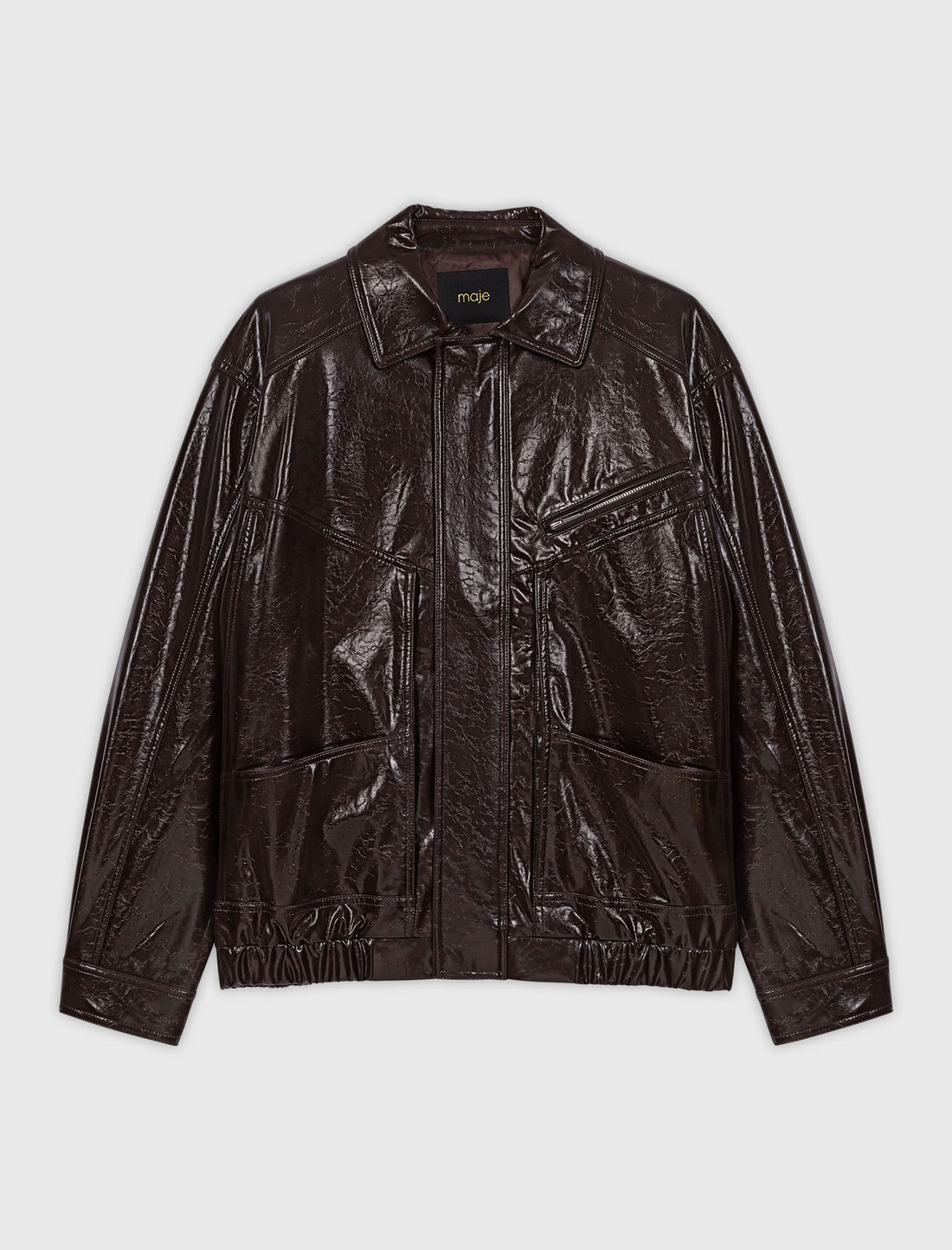 Chaqueta de polipiel craquelada