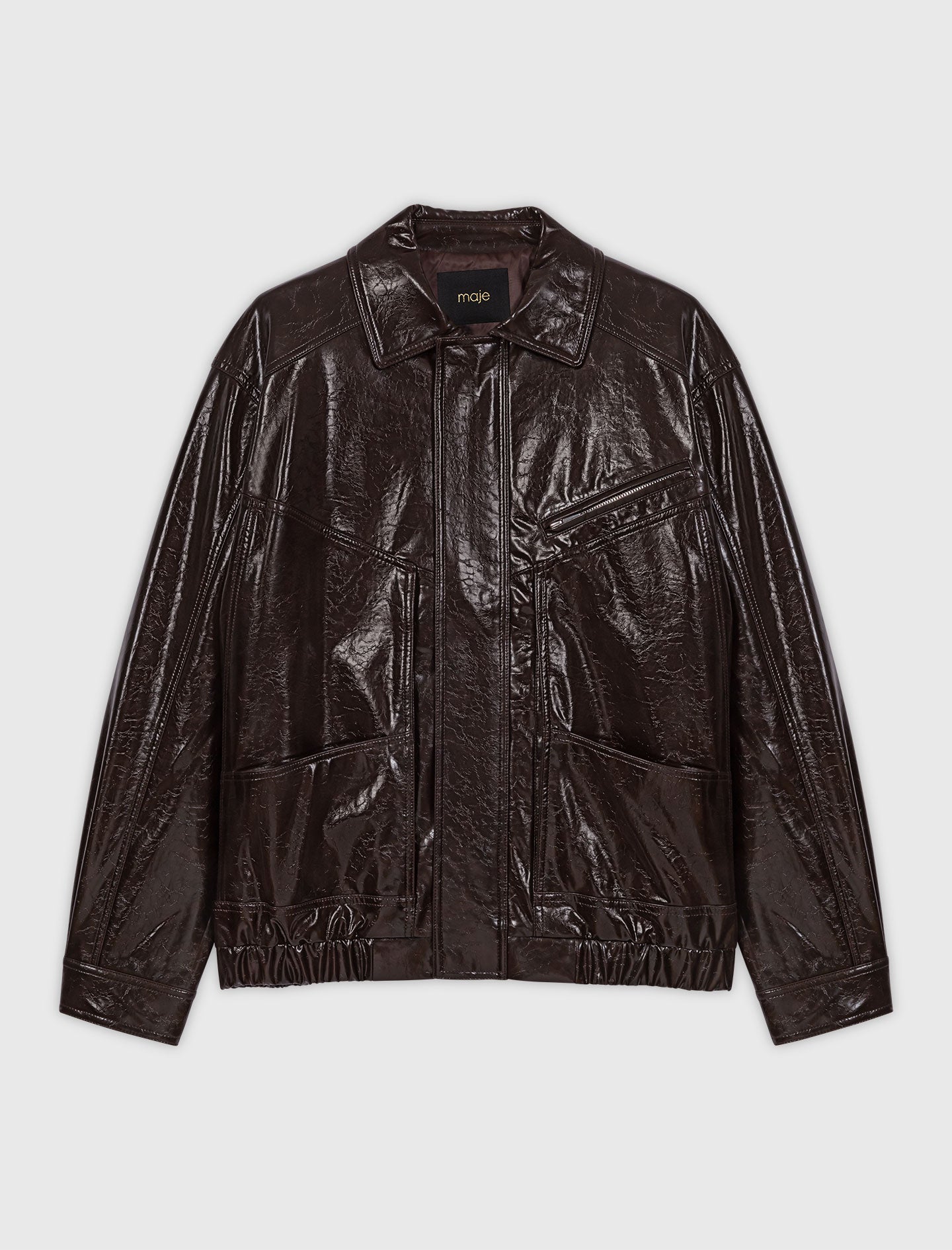 Chaqueta de polipiel craquelada