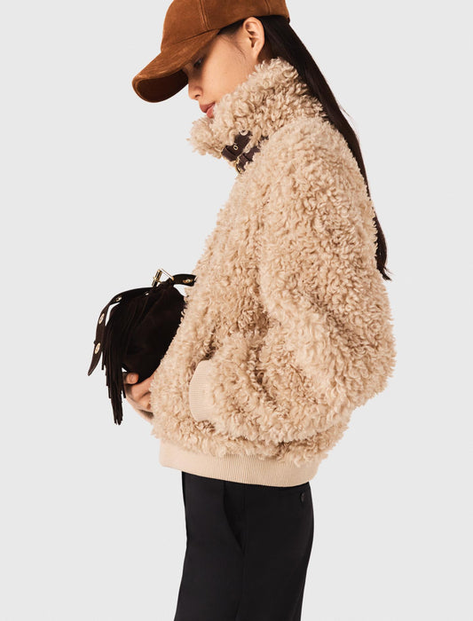 Cazadora corta de bouclé