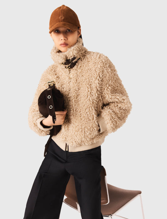 Cazadora corta de bouclé