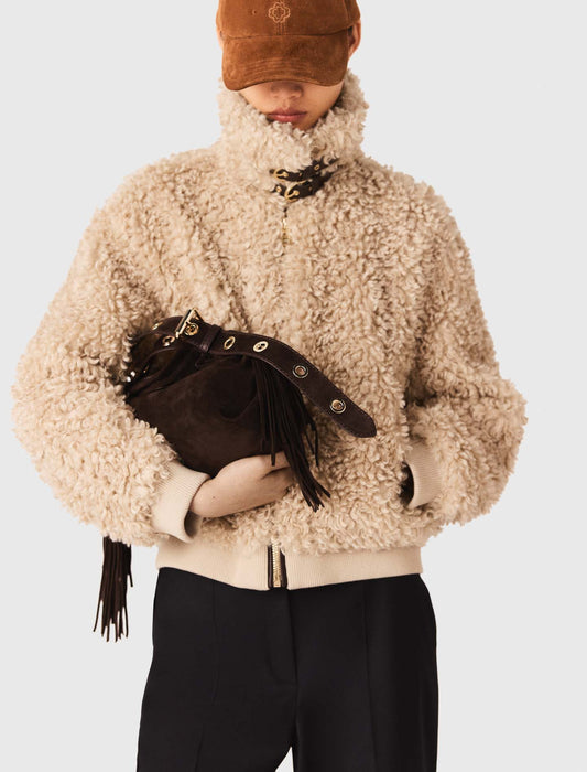 Cazadora corta de bouclé