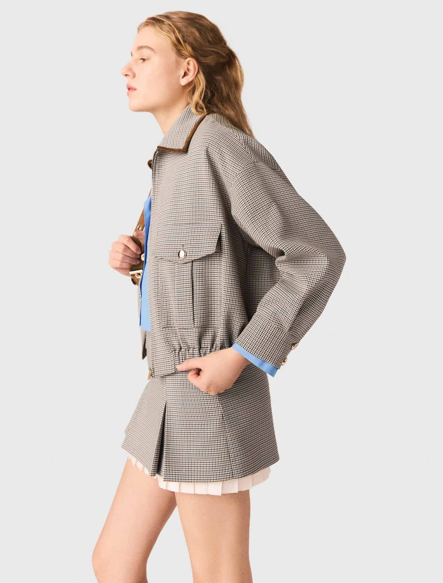 Cazadora bomber de cuadros