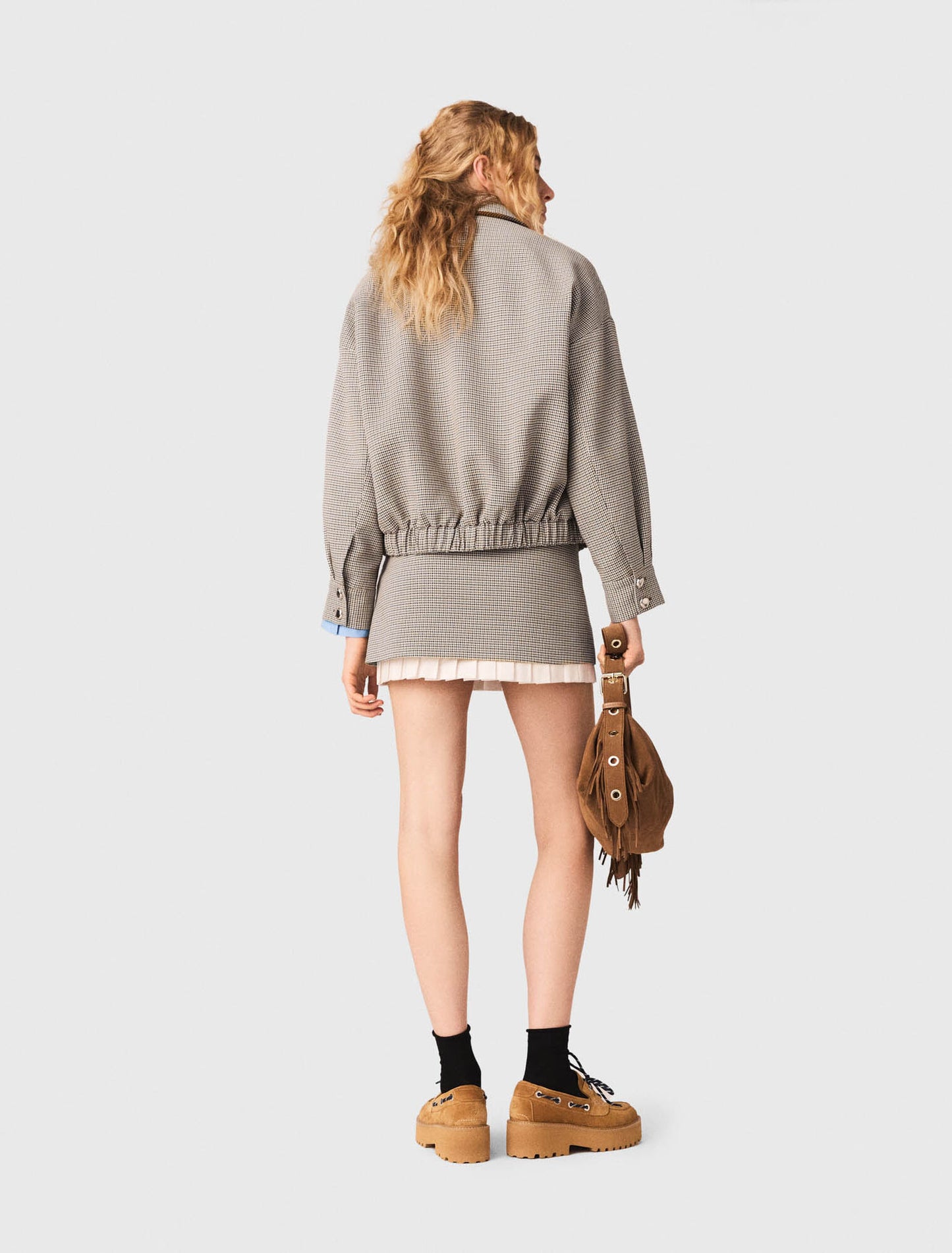 Cazadora bomber de cuadros