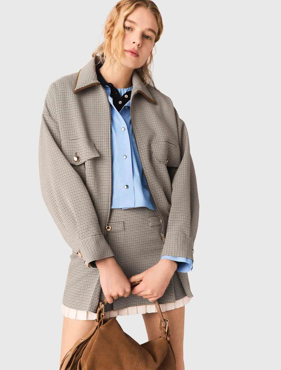 Cazadora bomber de cuadros