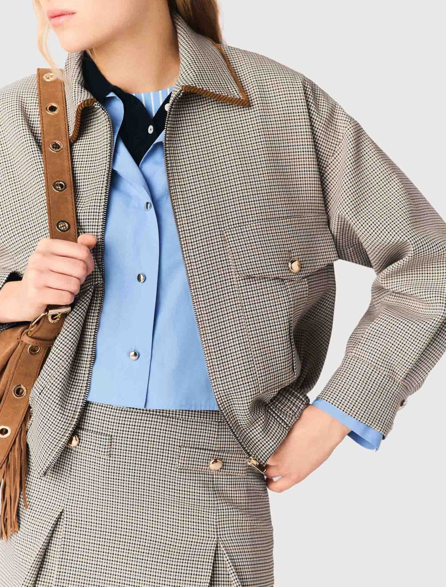 Cazadora bomber de cuadros