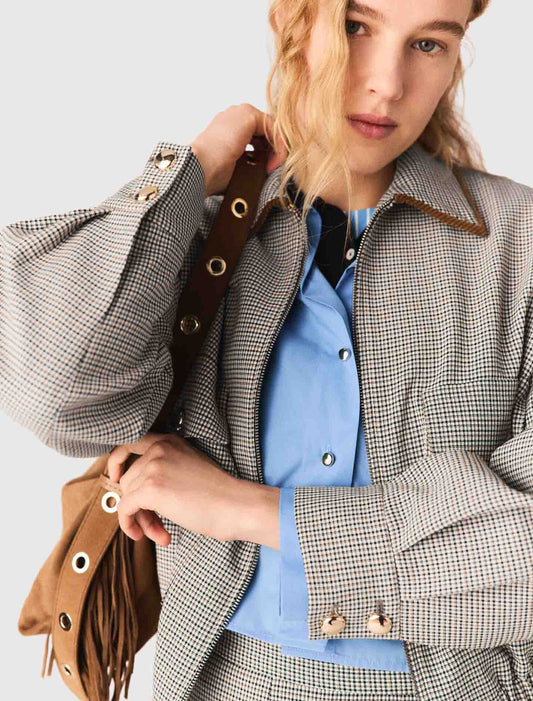 Cazadora bomber de cuadros