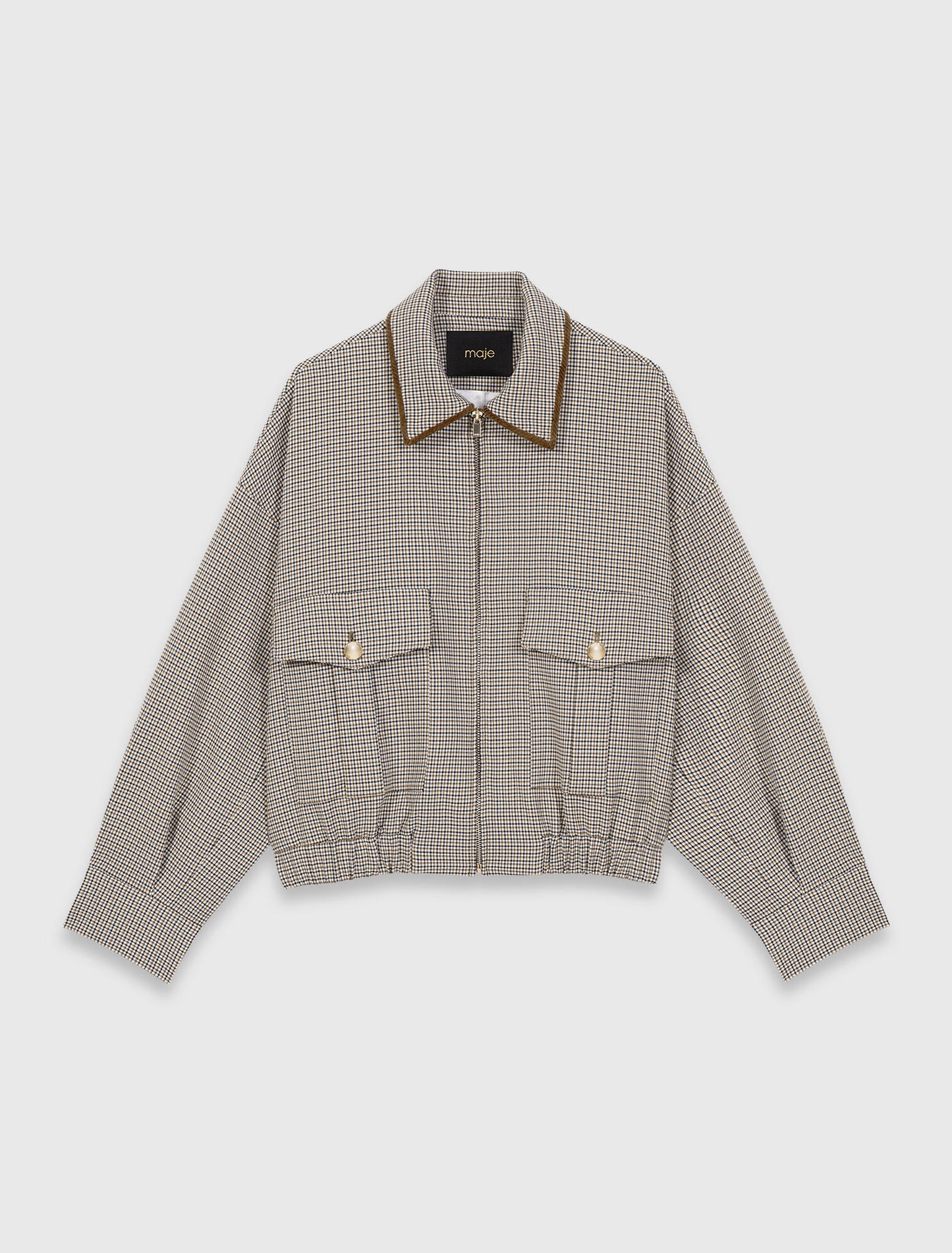 Cazadora bomber de cuadros