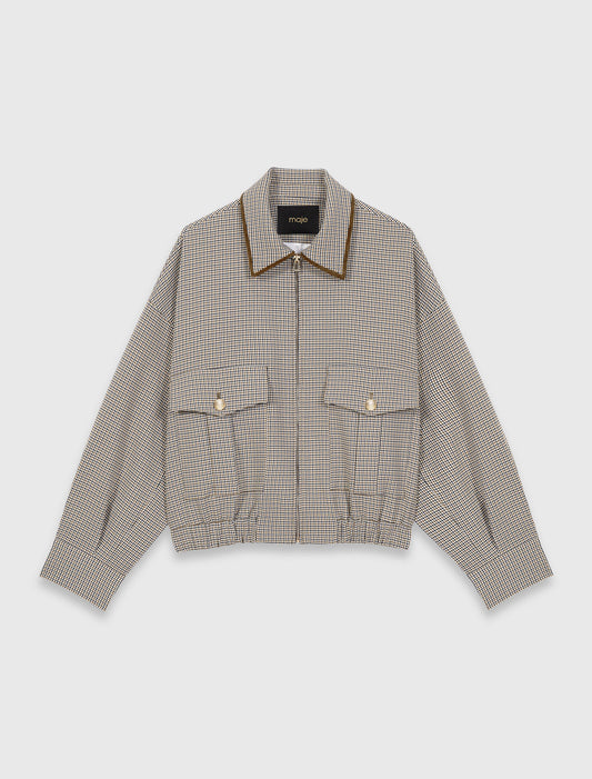 Cazadora bomber de cuadros