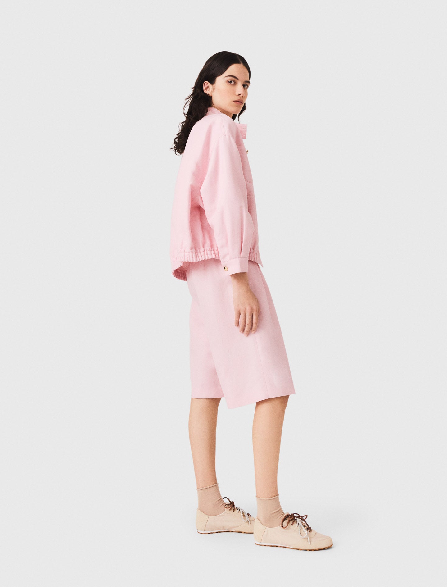 Cazadora bomber mezcla de lino