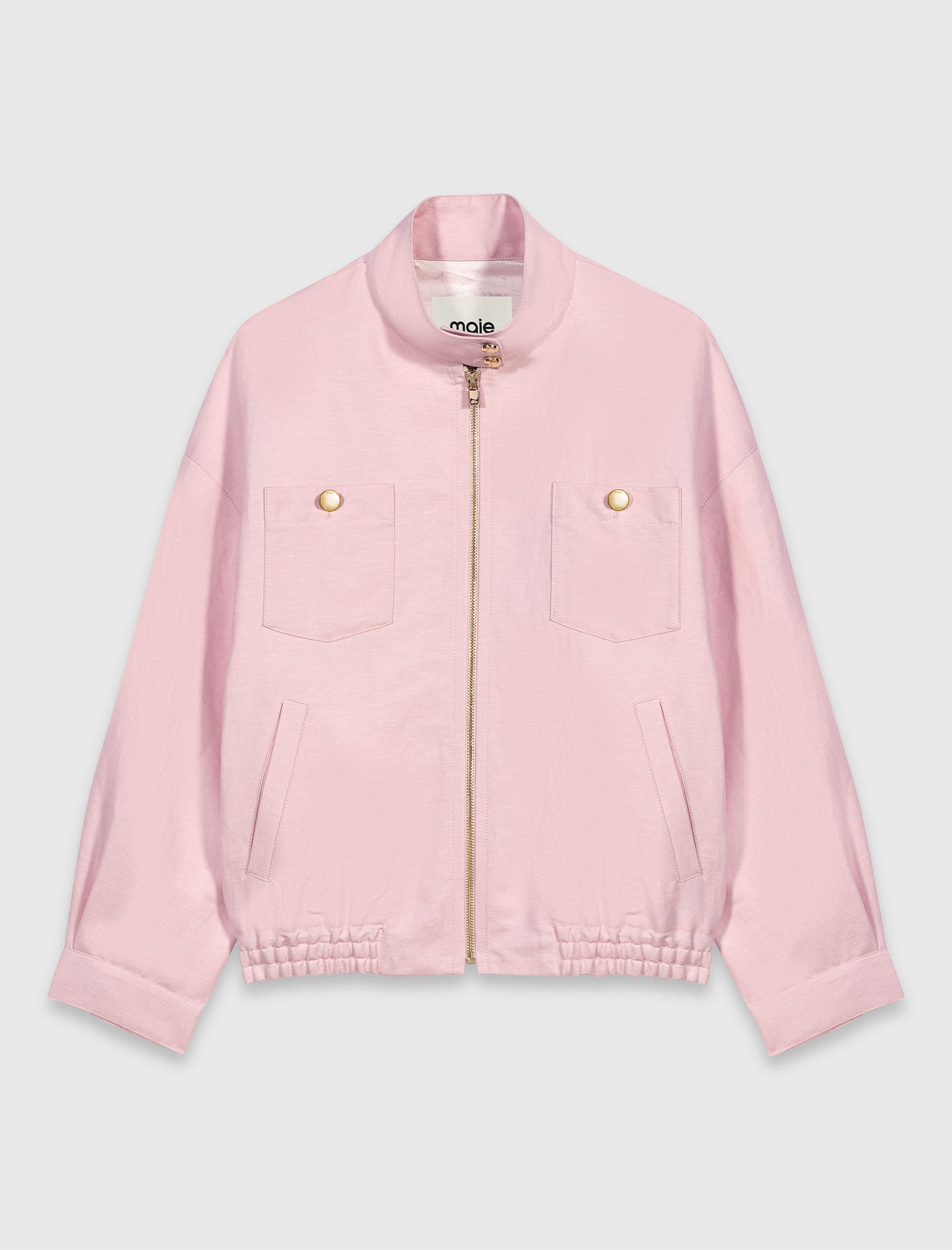 Cazadora bomber mezcla de lino
