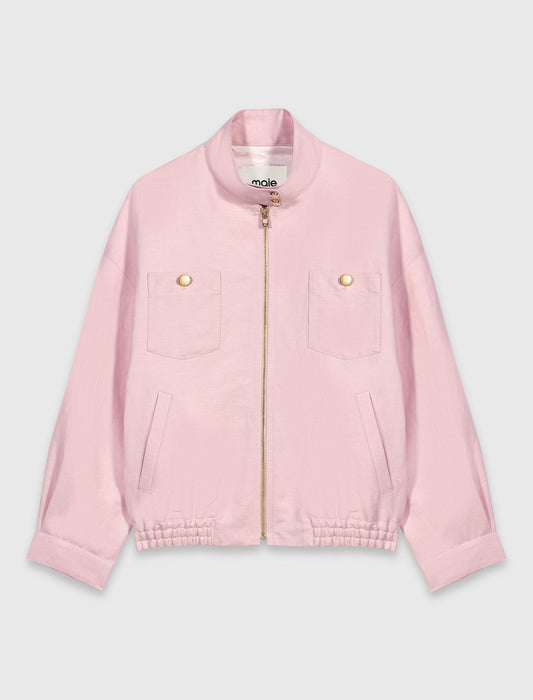 Cazadora bomber mezcla de lino