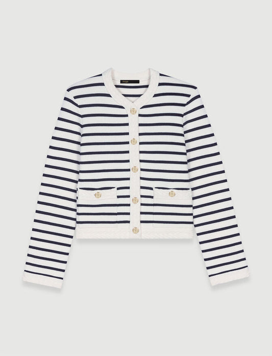 Cárdigan de punto a rayas