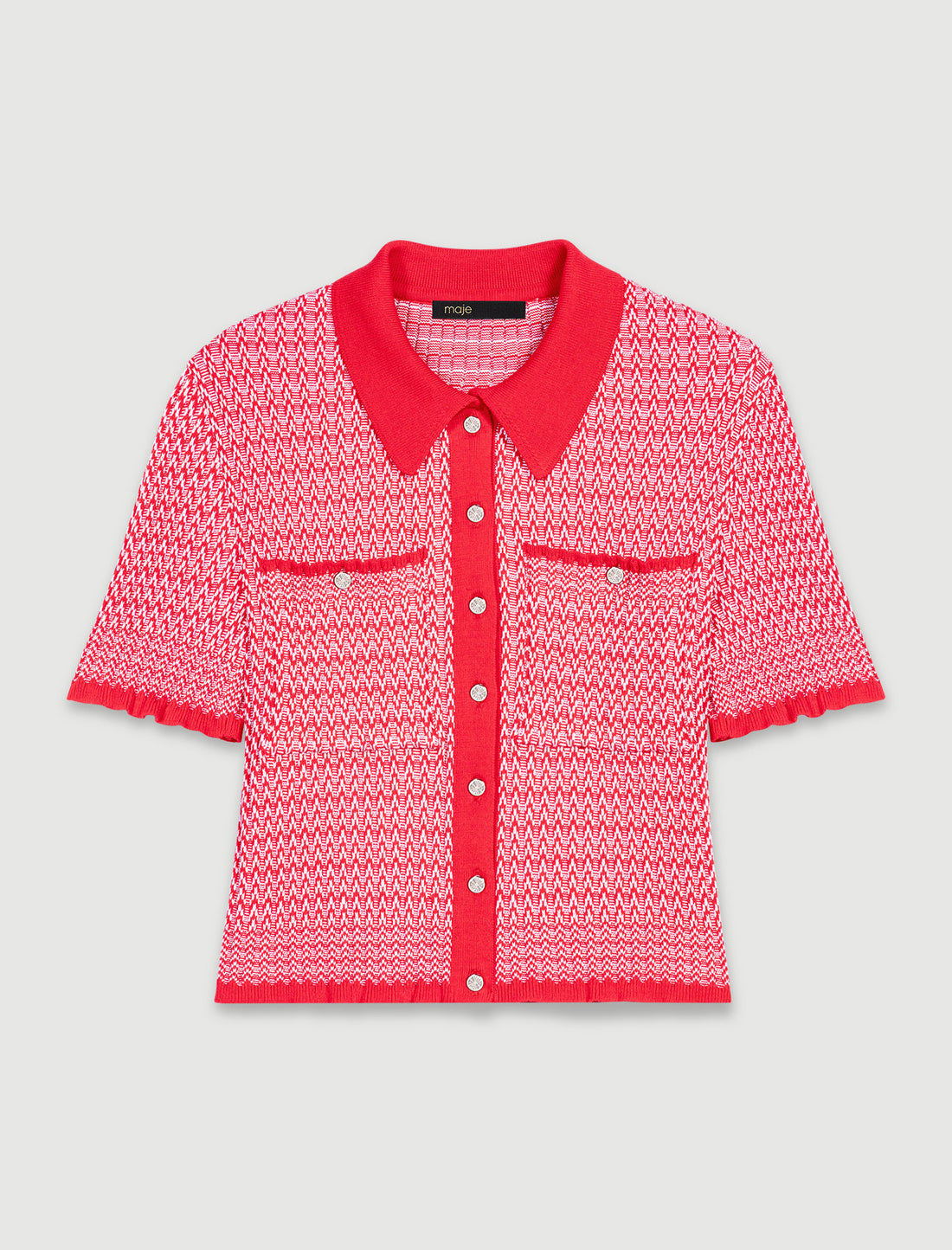 Polo corto con motivos de espiga