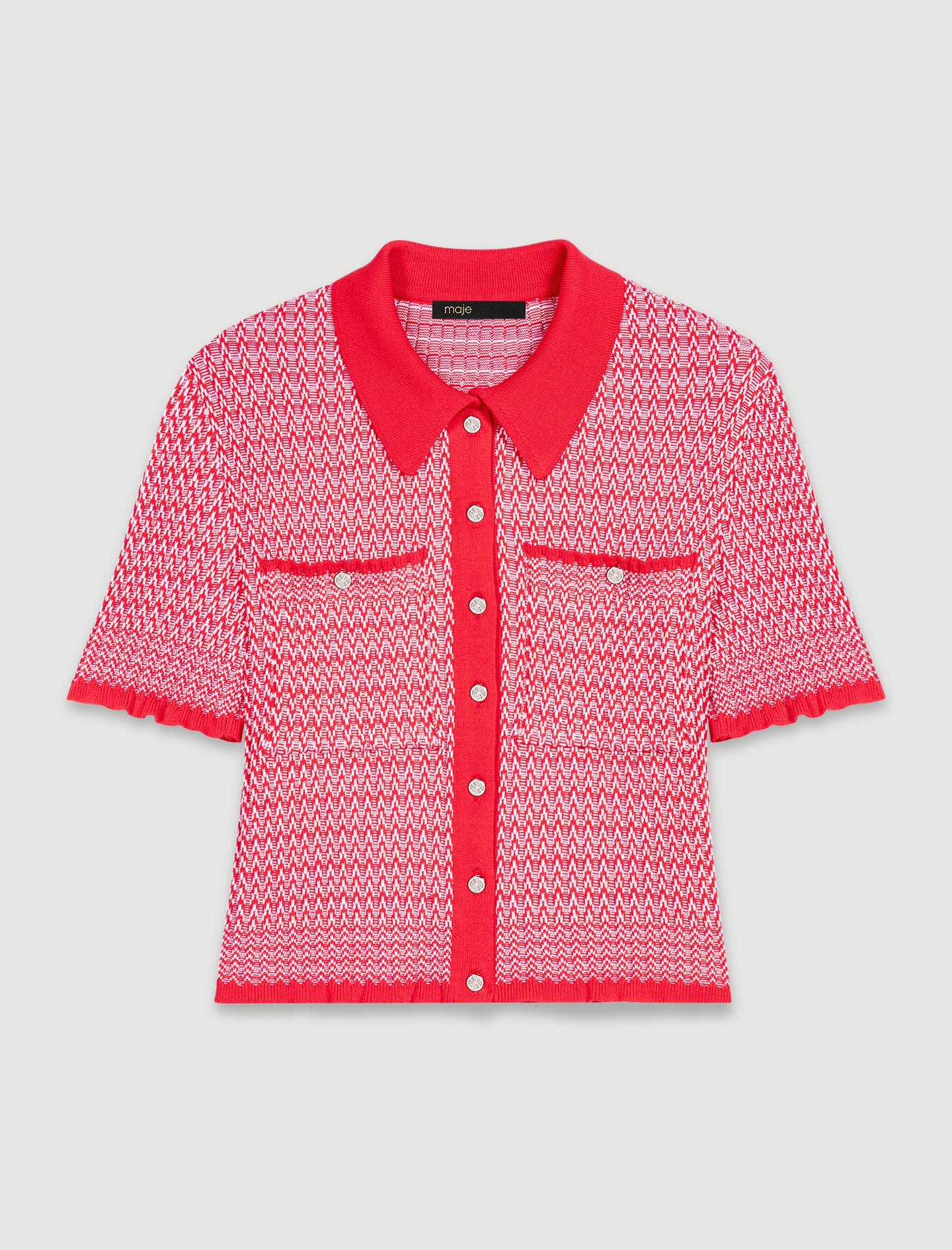 Polo corto con motivos de espiga