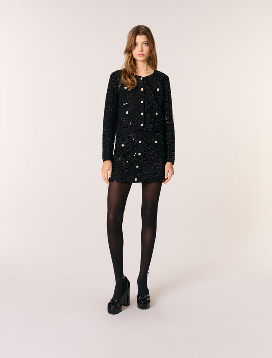 Cárdigan corto con lentejuelas