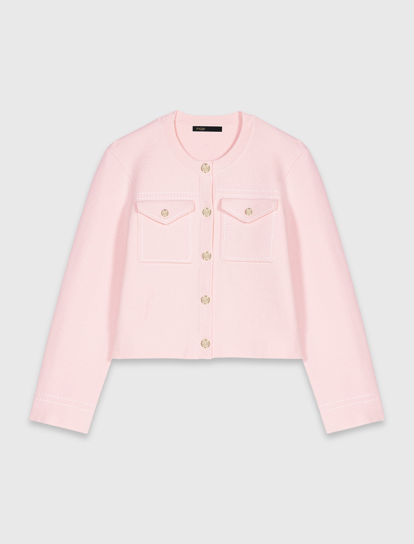 Cárdigan corto con pespuntes