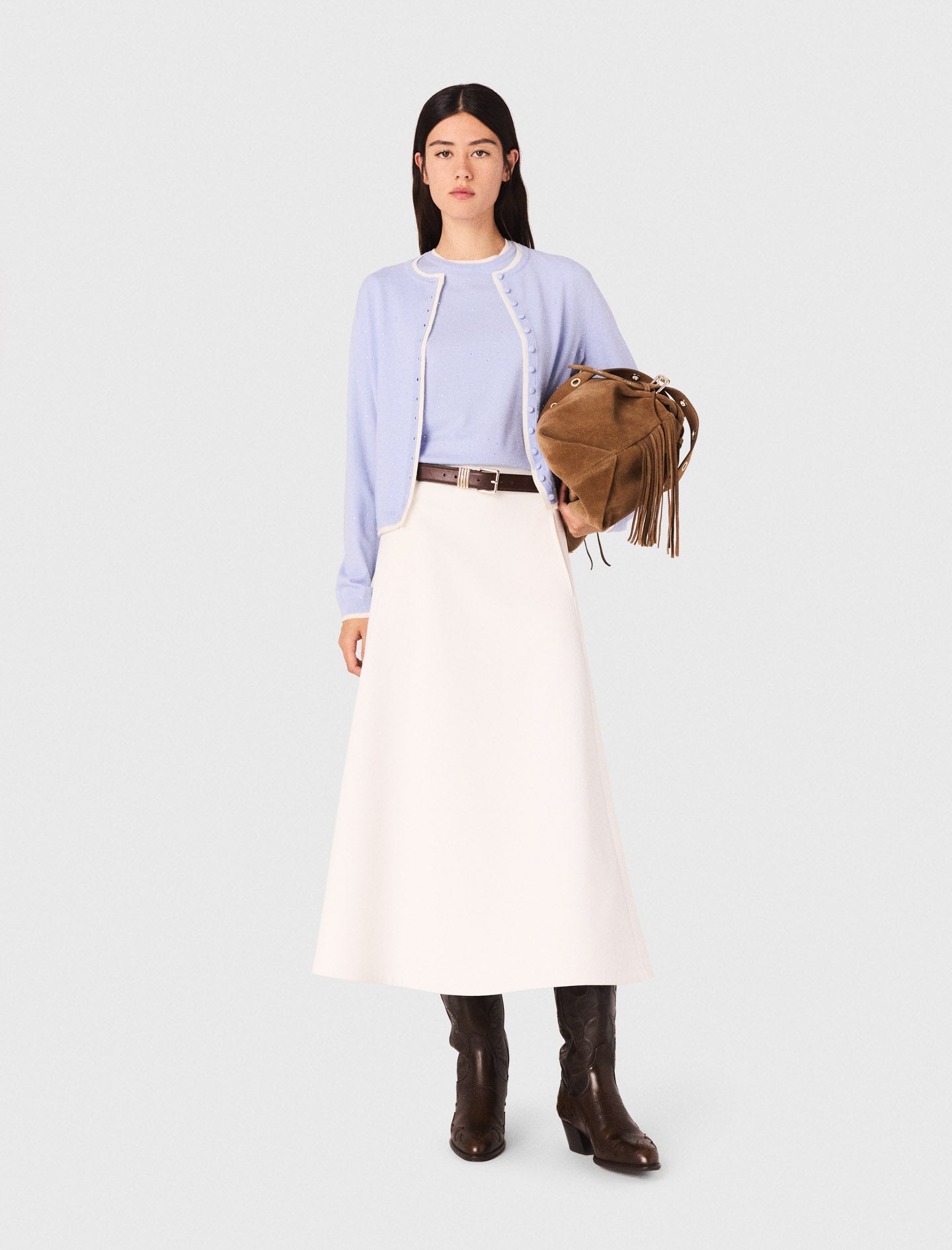 Cárdigan 100% lana con strass