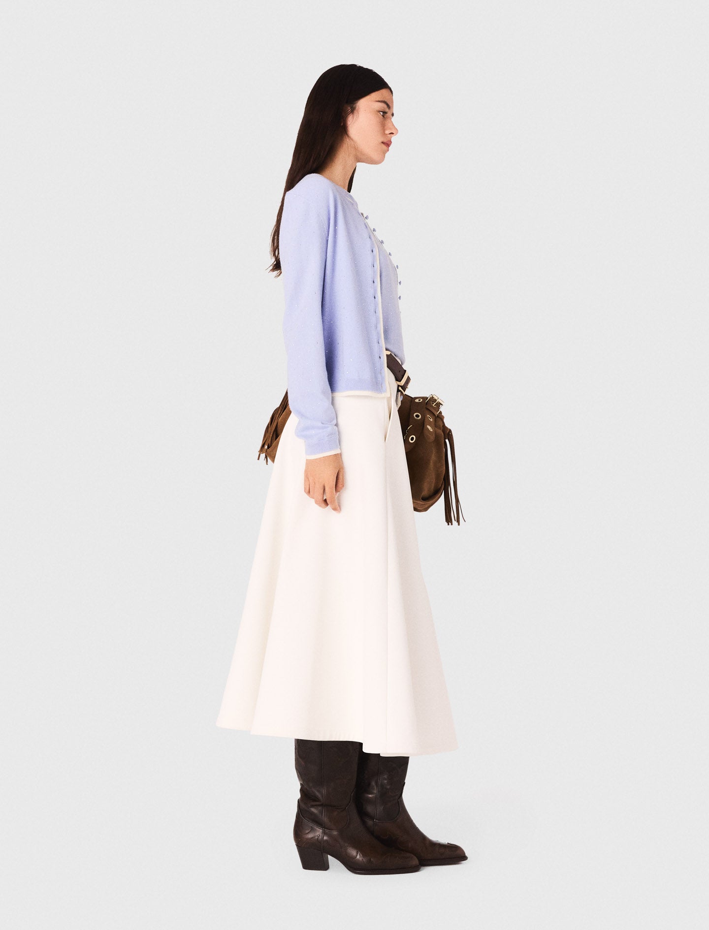 Cárdigan 100% lana con strass