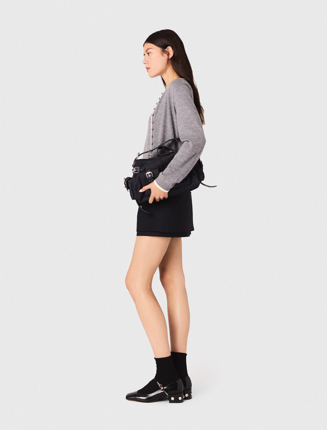 Cárdigan 100% lana con strass