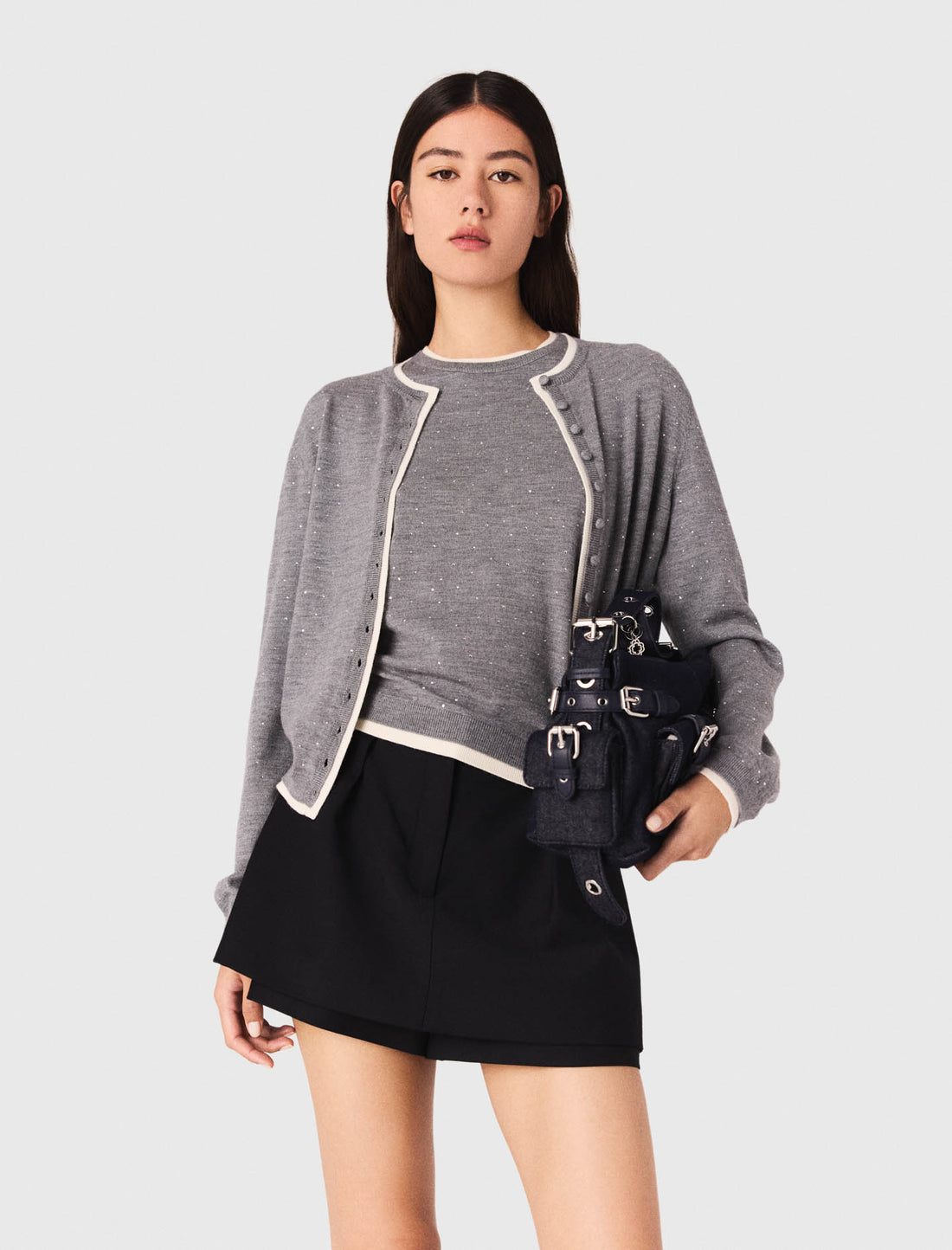 Cárdigan 100% lana con strass