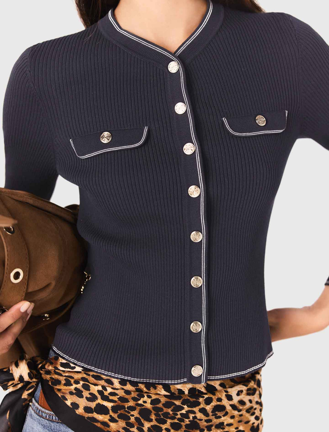 Cárdigan de punto de canalé