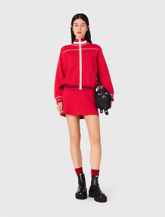 Cárdigan con cremallera y cintura