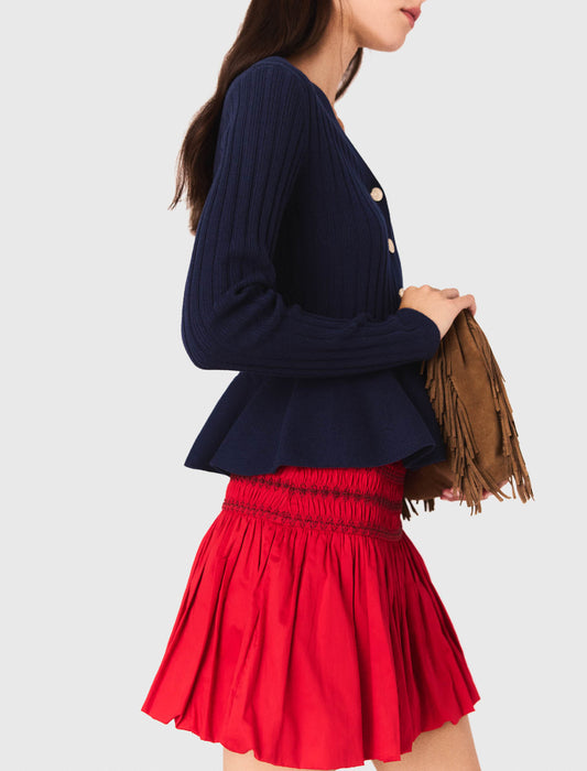 Cárdigan con cintura péplum