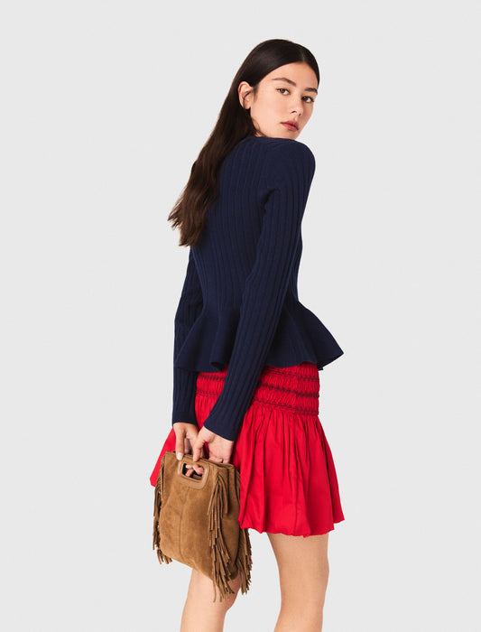 Cárdigan con cintura péplum