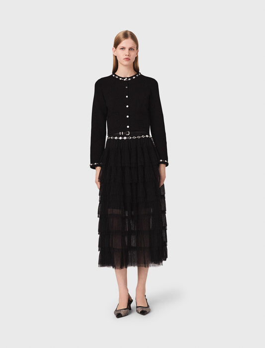 Cárdigan corto con detalles joya