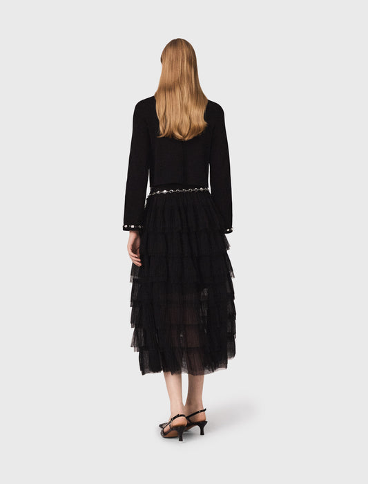 Cárdigan corto con detalles joya