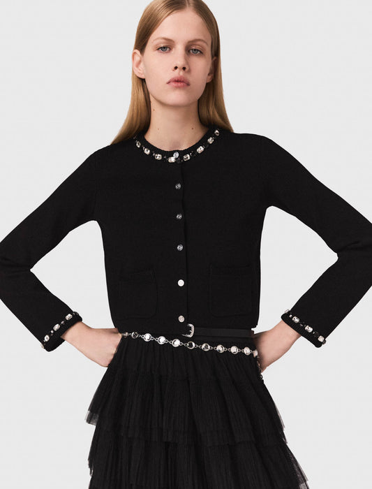 Cárdigan corto con detalles joya