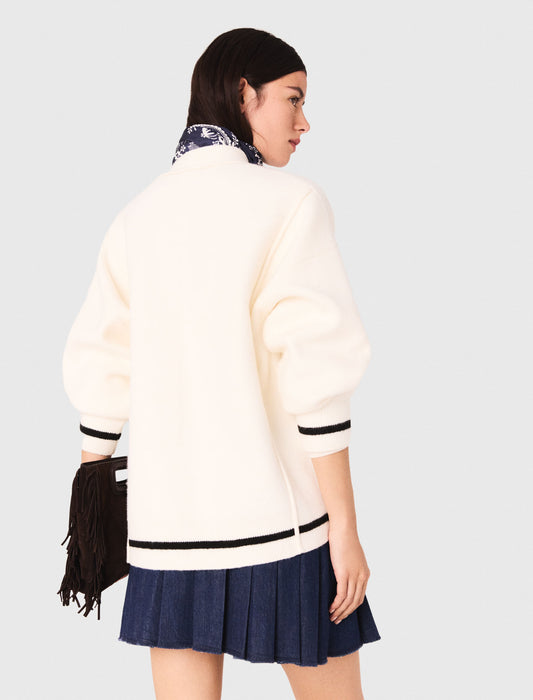 Cárdigan largo con bordado