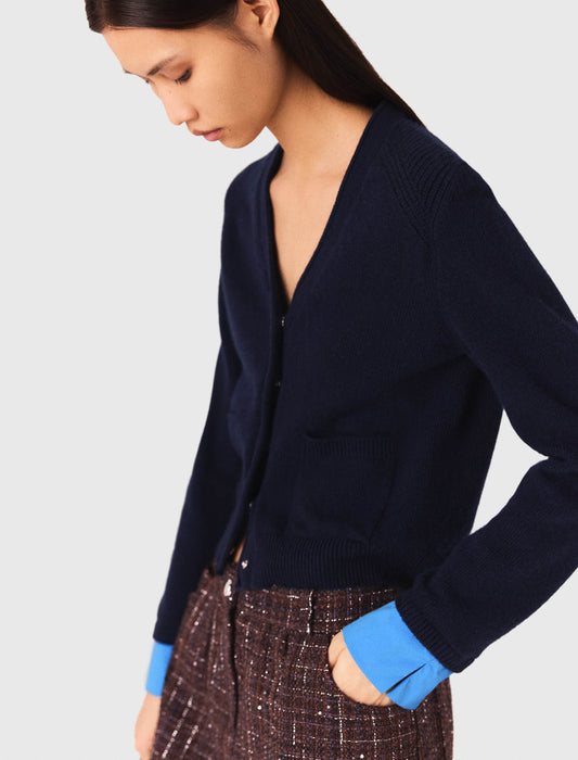 Cárdigan con detalles desmontables