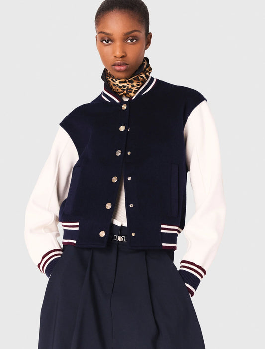 Bomber de tejido mixto