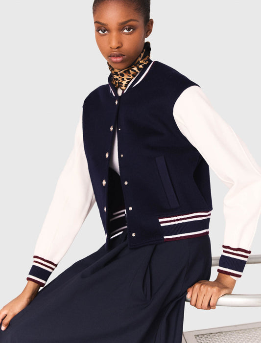 Bomber de tejido mixto