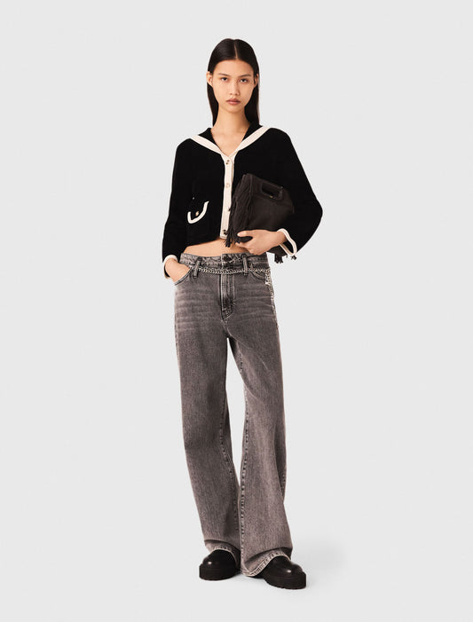 Cárdigan efecto terciopelo