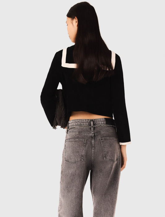 Cárdigan efecto terciopelo