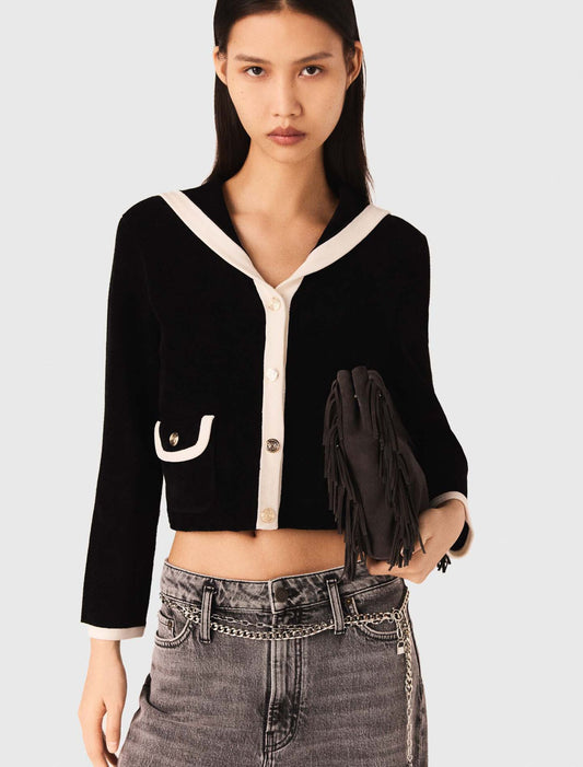 Cárdigan efecto terciopelo